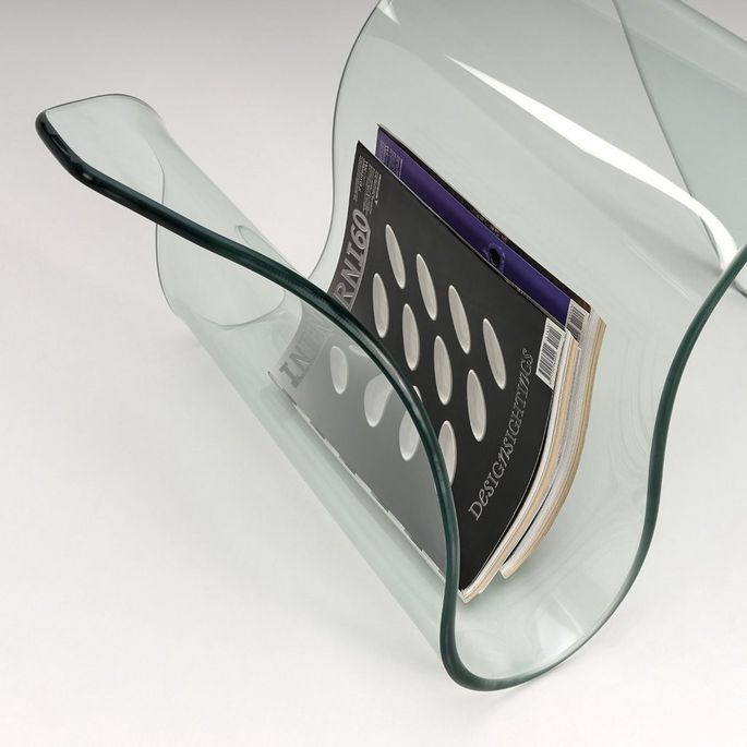 Table d'appoint porte-magazine verre transparent Olfa - Photo n°2