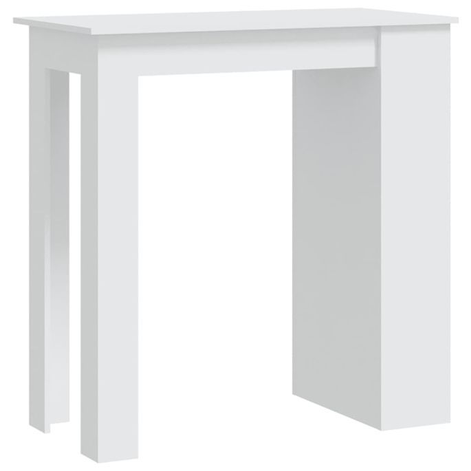 Table de bar avec rangement Blanc 102x50x103,5 cm - Photo n°1