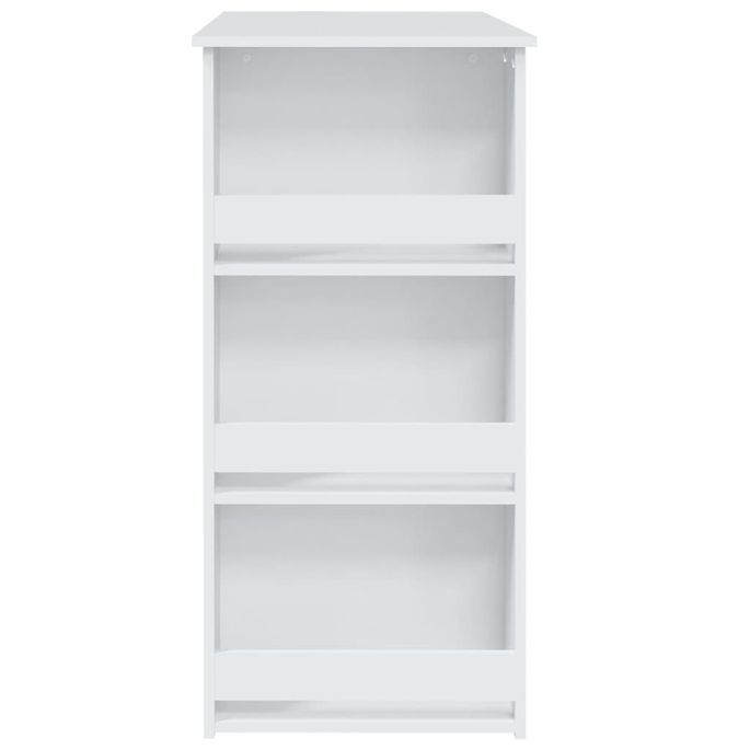 Table de bar avec rangement Blanc 102x50x103,5 cm - Photo n°6
