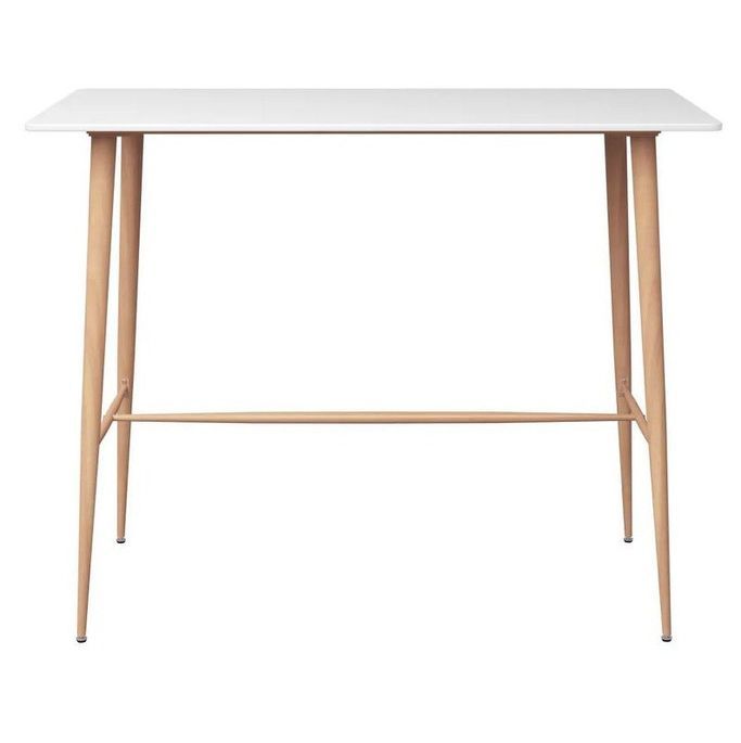 Table de bar bois blanc et pieds métal bois clair Locko 120 cm - Photo n°2