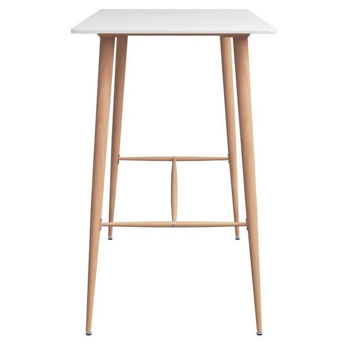 Table de bar bois blanc et pieds métal bois clair Locko 120 cm - Photo n°3