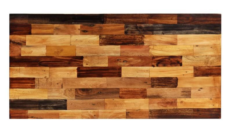 Table de bar bois massif recyclé et pieds métal noir Bazza 120 cm - Photo n°3