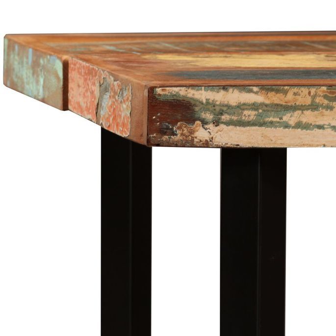 Table de bar bois reconditionné et pieds acier noir Unik 150 - Photo n°4