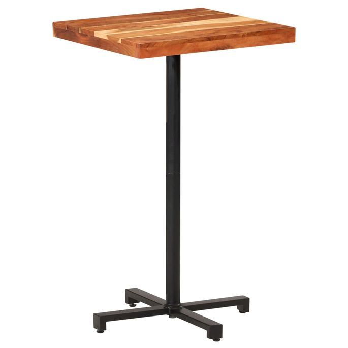 Table de bar Carrée 60x60x110 cm Bois d'acacia massif - Photo n°1