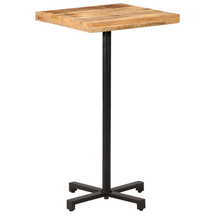 Table de bar Carrée 60x60x110 cm Bois de manguier brut - Photo n°9
