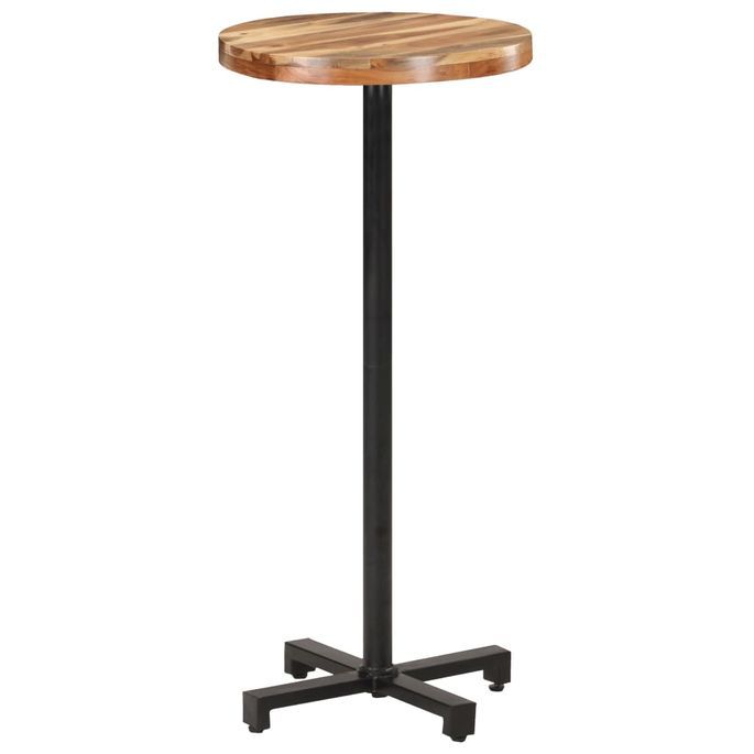 Table de bar Ronde Ø50x110 cm Bois d'acacia massif - Photo n°9