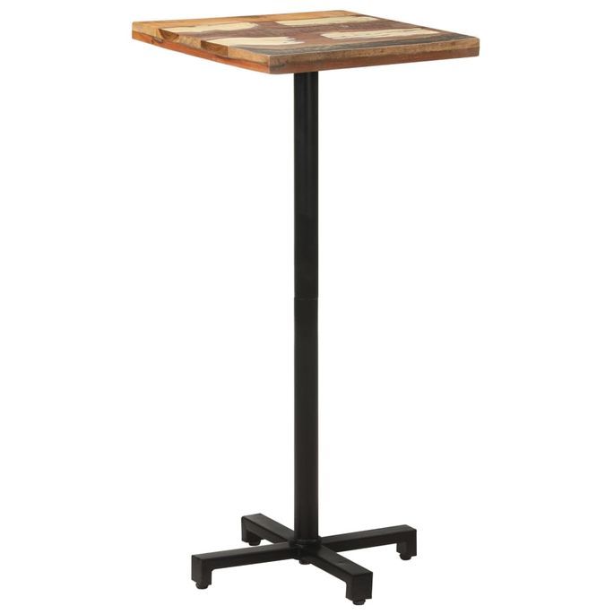 Table de bistro Carrée 50x50x110 cm Bois de récupération massif - Photo n°9