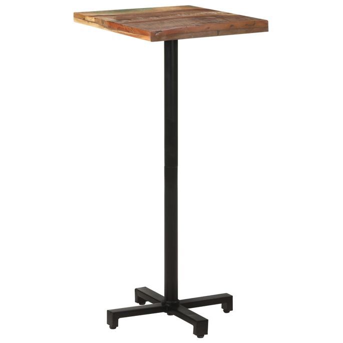 Table de bistro Carrée 50x50x110 cm Bois de récupération massif - Photo n°10