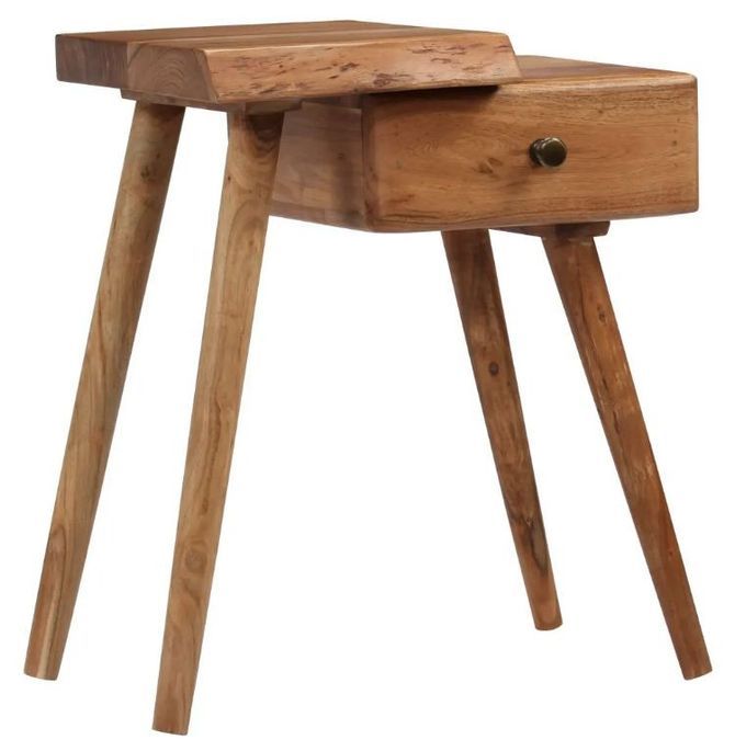 Table de chevet 1 tiroir acacia massif foncé Sopra 2 - Photo n°1