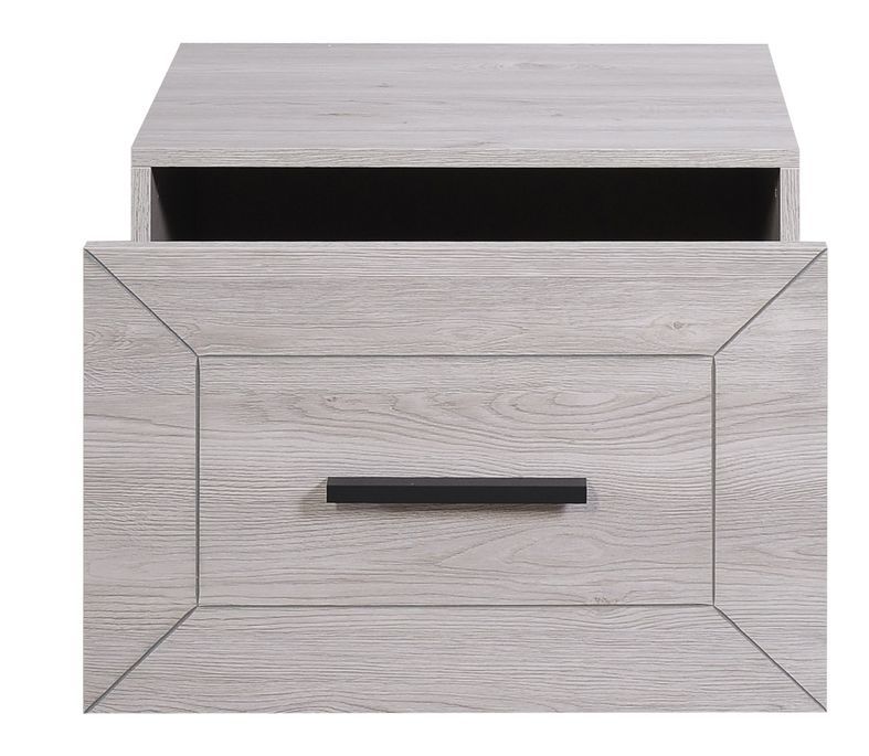 Table de chevet 1 tiroir bois de chêne gris Maeva - Photo n°2