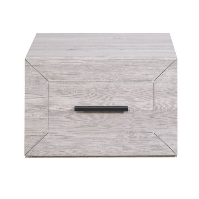 Table de chevet 1 tiroir bois de chêne gris Maeva - Photo n°4