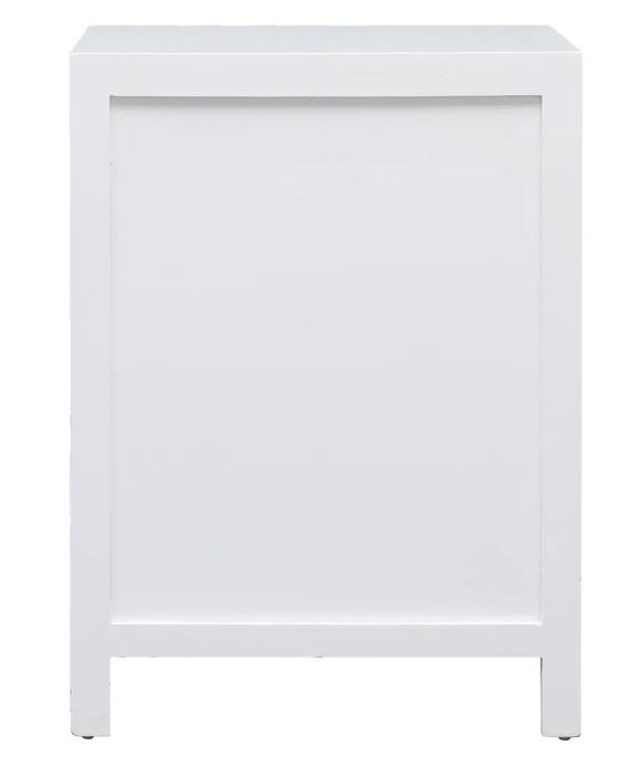 Table de chevet 2 portes paulownia blanc Firae - Photo n°4