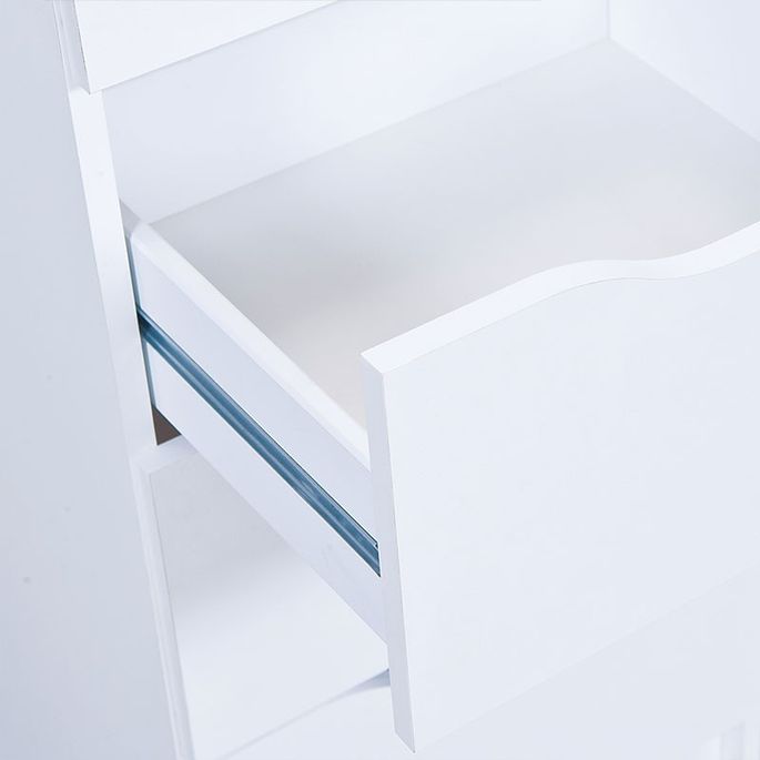 Table de chevet 2 tiroirs bois mélaminé blanc Bakus - Photo n°3