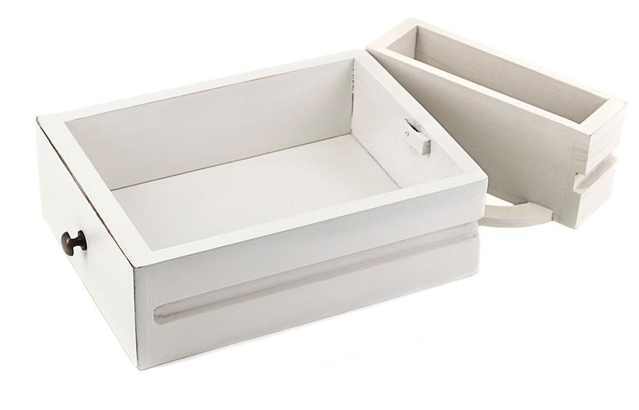 Table de chevet bois massif de mindi blanc Kourame 45 cm - Photo n°3
