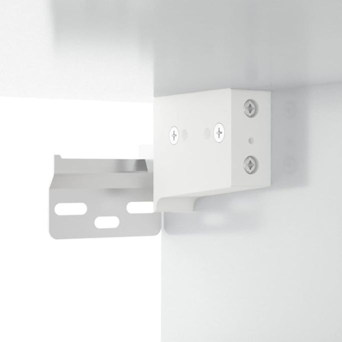 Table de chevet murale Blanc brillant 35x35x20 cm - Photo n°8