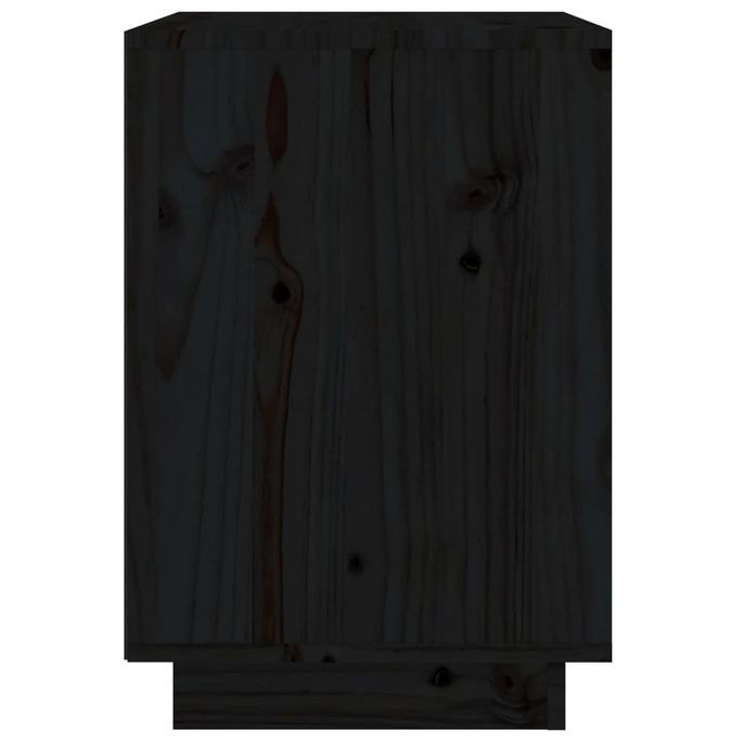 Table de chevet Noir 40x35x50 cm Bois de pin solide - Photo n°7