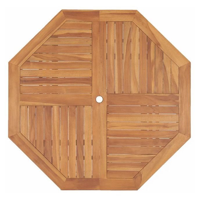Home Table de jardin octogonale teck massif clair Ampiz 120 cm