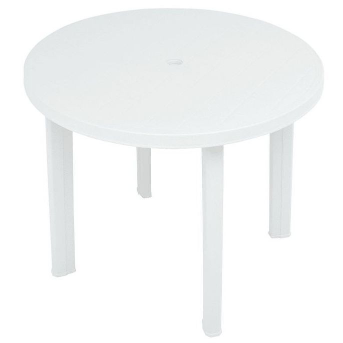 Home Table de jardin ronde plastique blanc Assoa LesTendances.fr