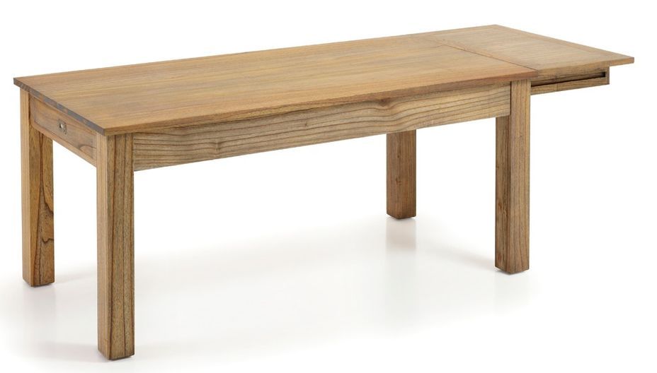 Table de repas rectangulaire extensible en bois massif naturel de Mindy Mazari 180/230/280 cm - Photo n°4
