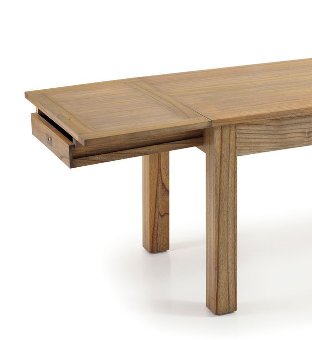 Table de repas rectangulaire extensible en bois massif naturel de Mindy Mazari 180/230/280 cm - Photo n°5