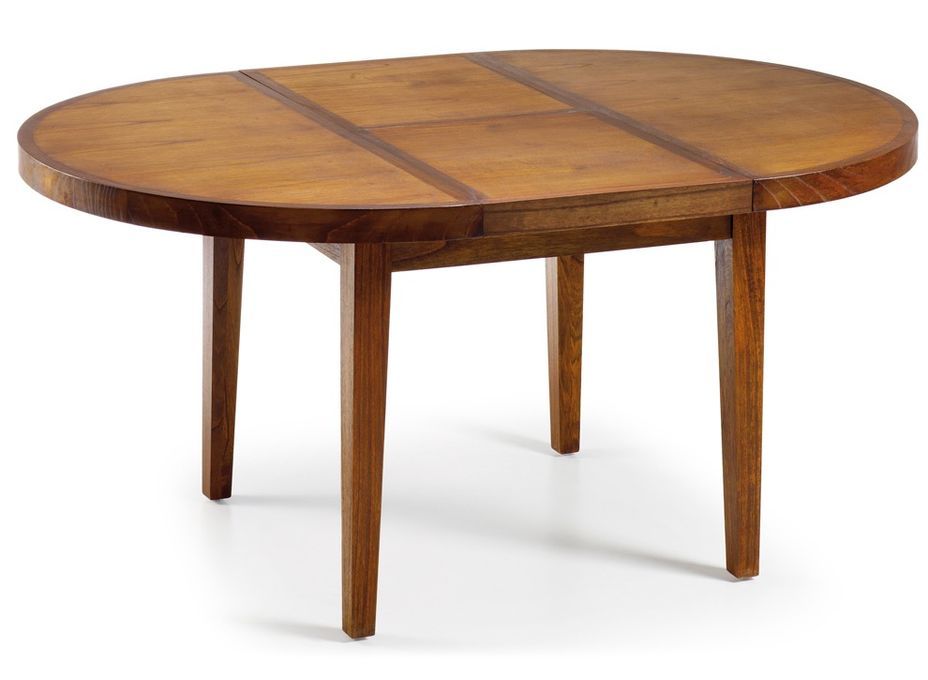 Table de repas ronde extensible en bois massif de Mindy Orka 120/170 cm - Photo n°2