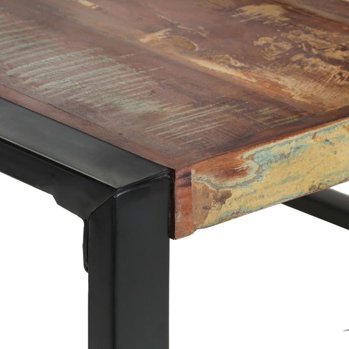 Table de salle à manger 140x140x75 cm Bois de récupération - Photo n°4
