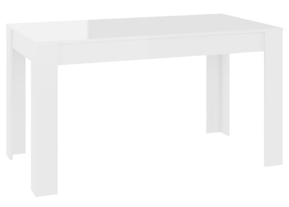 Table de salle à manger Blanc brillant 140x74,5x76 cm - Photo n°1