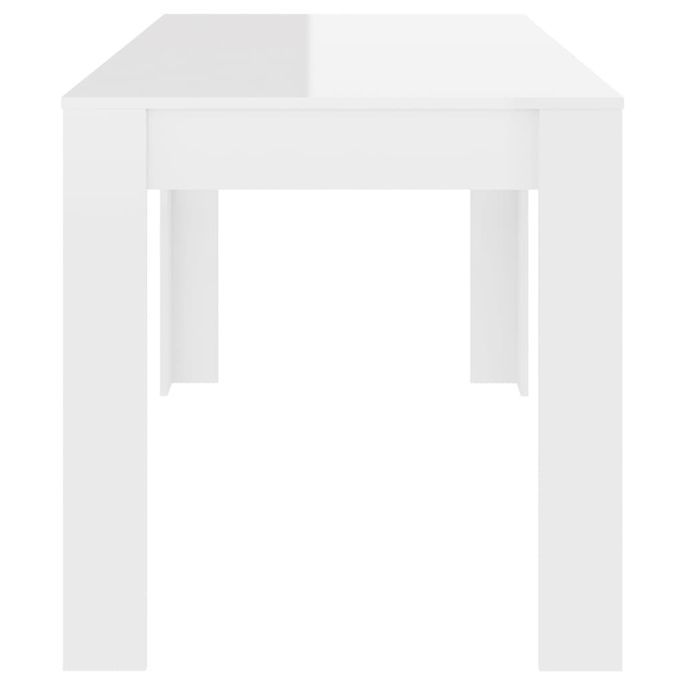 Table de salle à manger Blanc brillant 140x74,5x76 cm - Photo n°4