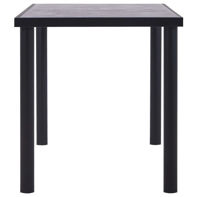 Table de salle à manger Noir et gris béton 140x70x75 cm MDF - Photo n°3