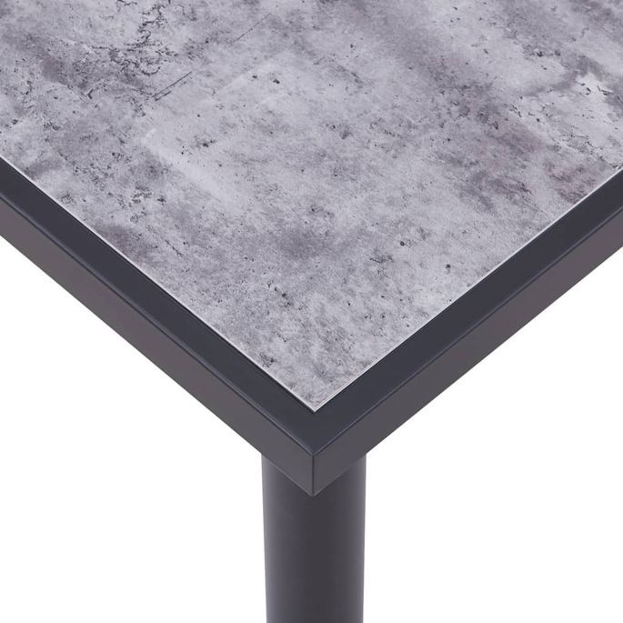 Table de salle à manger Noir et gris béton 140x70x75 cm MDF - Photo n°4