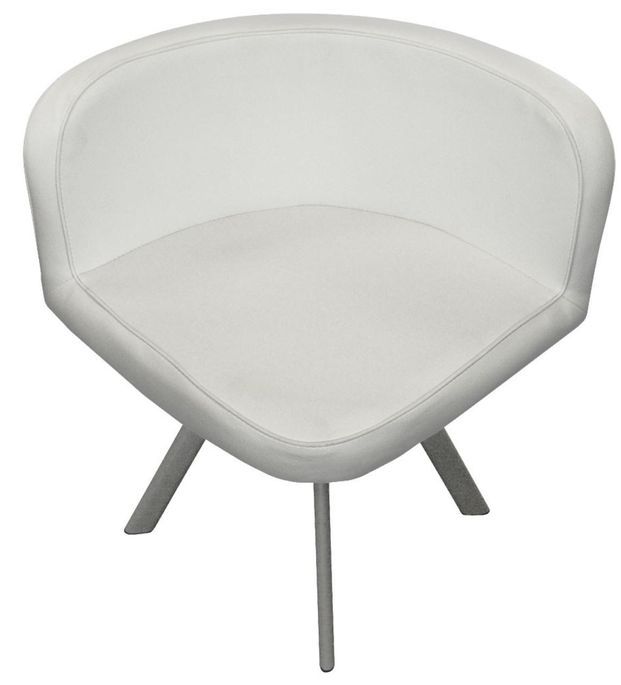 Table et 6 chaises verre blanc et pieds métal chromé Mozza - Photo n°2