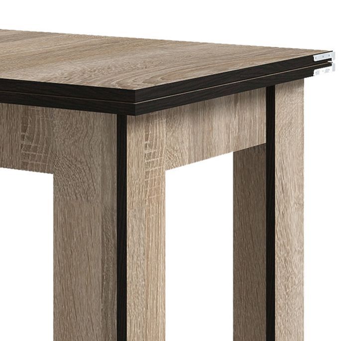 Table extensible 2 à 4 personnes bois chêne clair 90 à 120 cm Eneva - Photo n°5