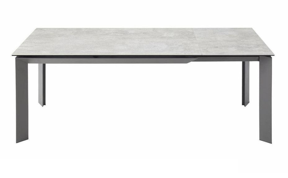 Table extensible 4 à 10 personnes céramique grise et pieds métal Olan L 160 à 220 cm - Photo n°1