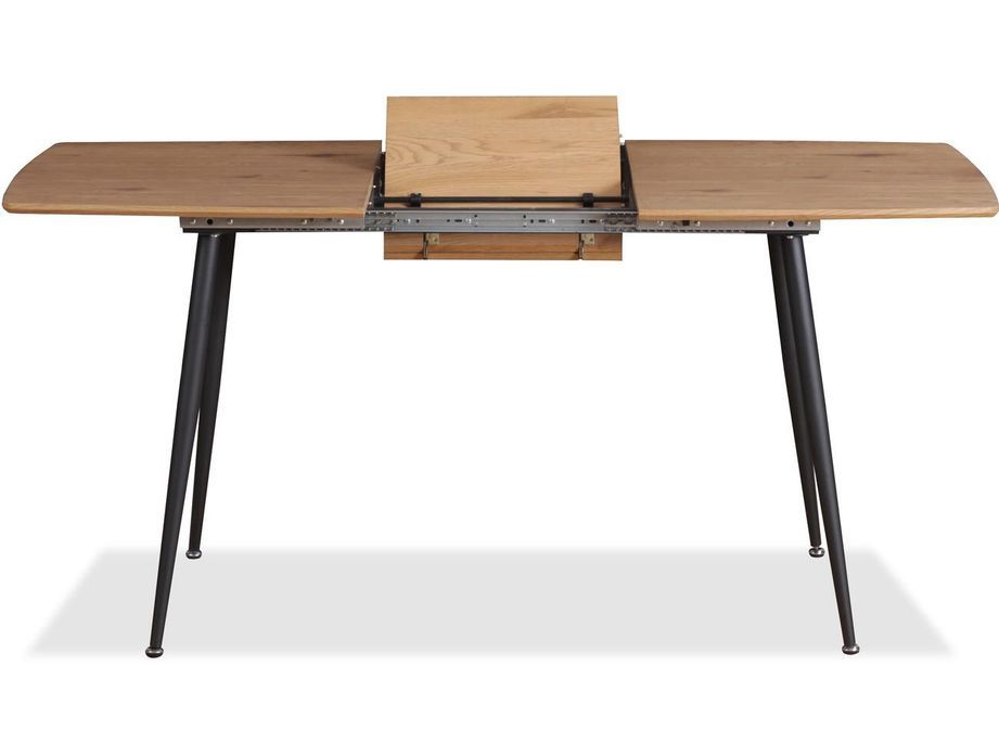 Table extensible 4 à 6 personnes bois clair et pieds métal noir 120 à 160 cm Norde - Photo n°7