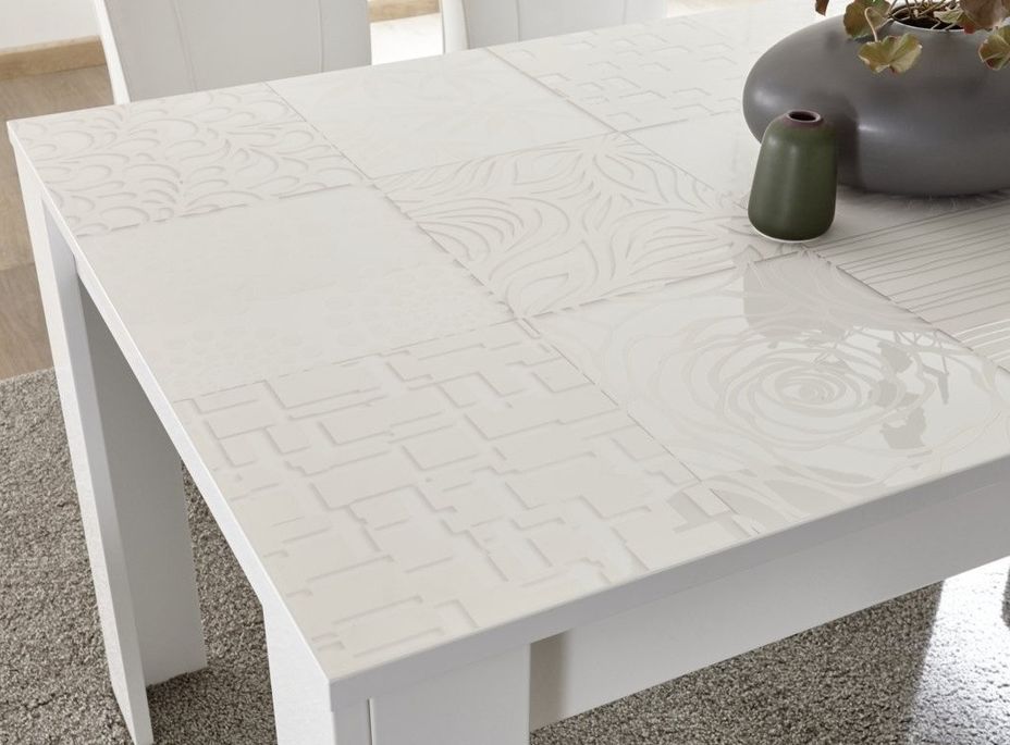 Table extensible 4 à 6 personnes L 137 à 185 cm laqué blanc brillant Zebre - Photo n°3