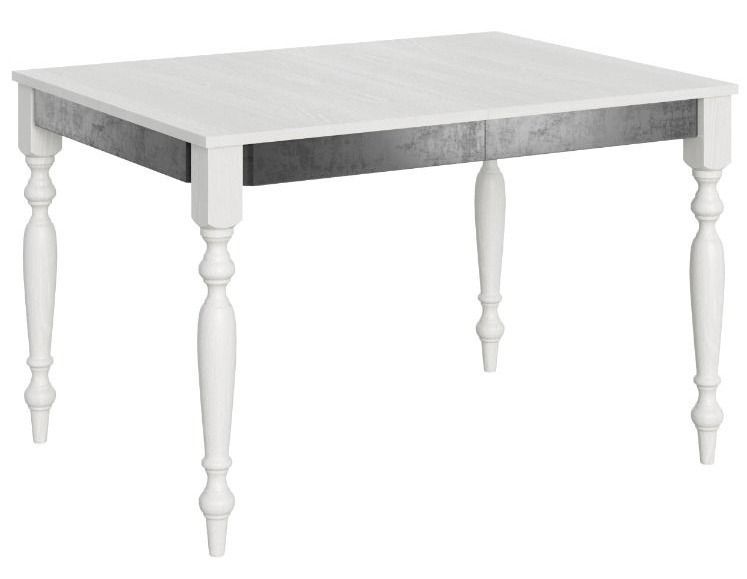 Table extensible 6 à 10 places L 120 à 224 cm bois blanc Romencia - Photo n°1