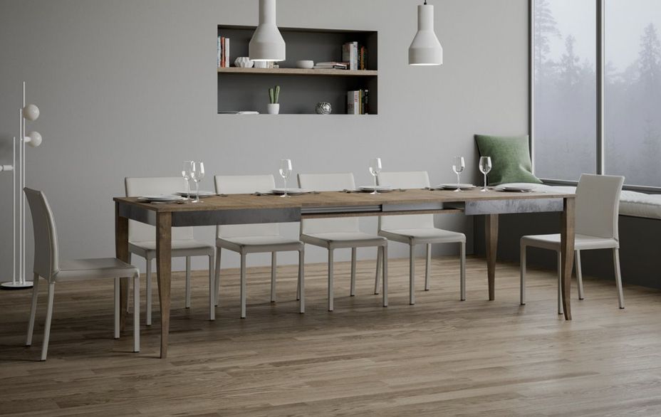 Table extensible 8 à 14 places L 180 à 284 cm bois noyer Fixano - Photo n°3