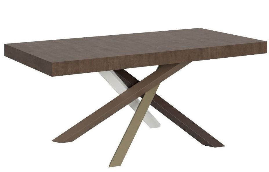 Table extensible 8 à 20 personnes bois foncé et pieds entrelacés 4 couleurs L 180 à 440 cm Artemis - Photo n°3