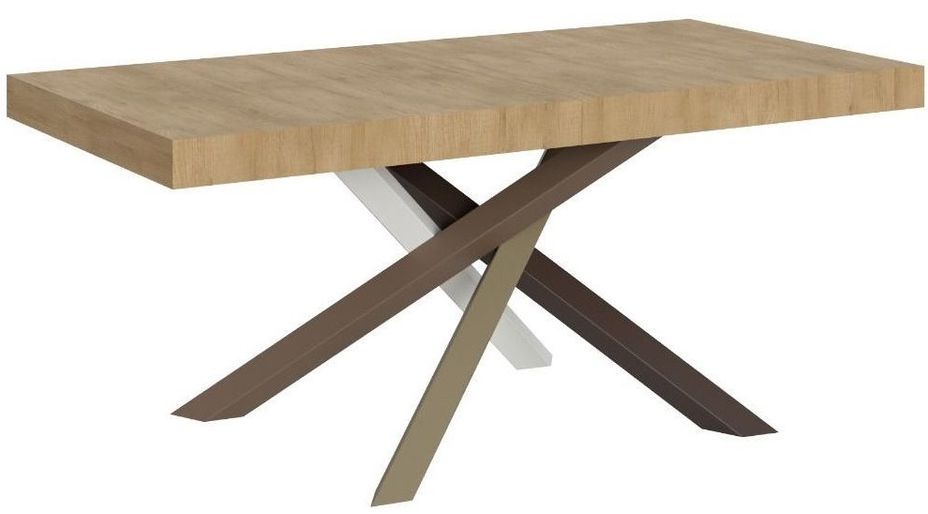 Table extensible 8 à 20 personnes chêne naturel et pieds entrelacés 4 couleurs L 180 à 440 cm Artemis - Photo n°1