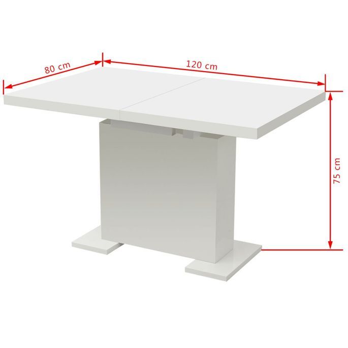 Table extensible blanc brillant Kama 120-150 cm - Photo n°4