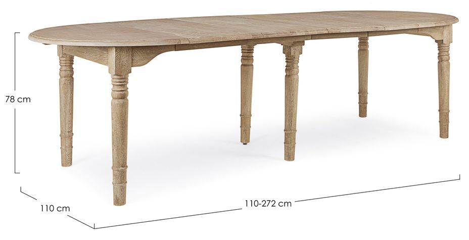 Table extensible bois de chêne naturel Badou L 110/272 - Photo n°3