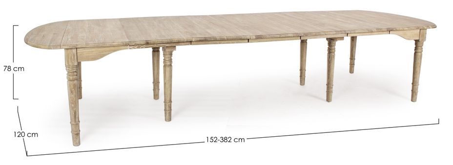 Table extensible bois de chêne naturel Badou L 152/382 - Photo n°3