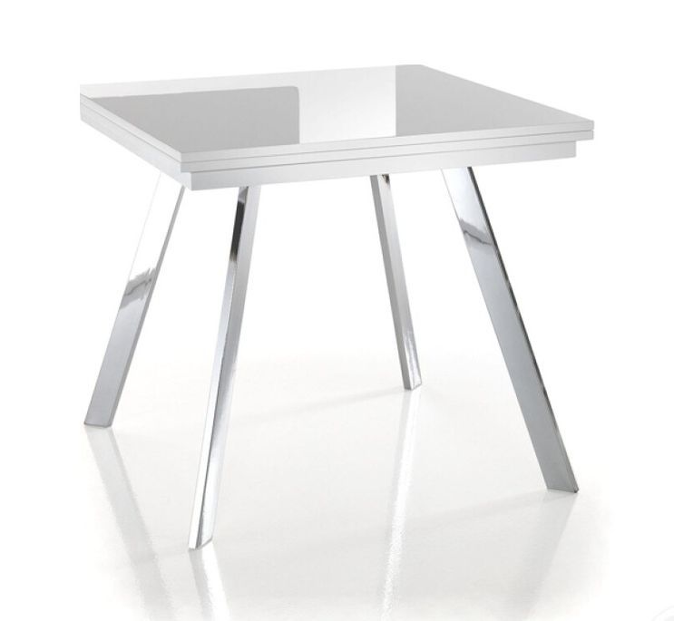 Table extensible bois laqué blanc Joela L 85/170 cm - Photo n°1