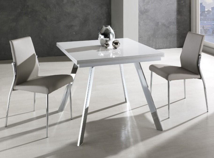 Table extensible bois laqué blanc Joela L 85/170 cm - Photo n°2