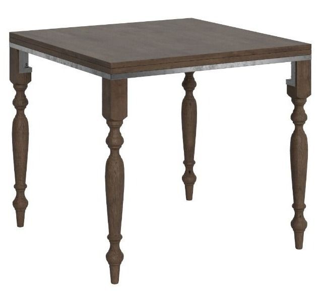 Table extensible carrée 4 à 8 places L 90 à 180 cm bois noyer Lubria - Photo n°1