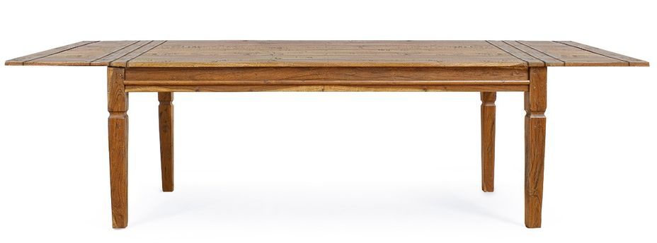 Table extensible de 200 cm en bois d'acacia massif finition rustique marron Kastela 200/245/290 cm - Photo n°4