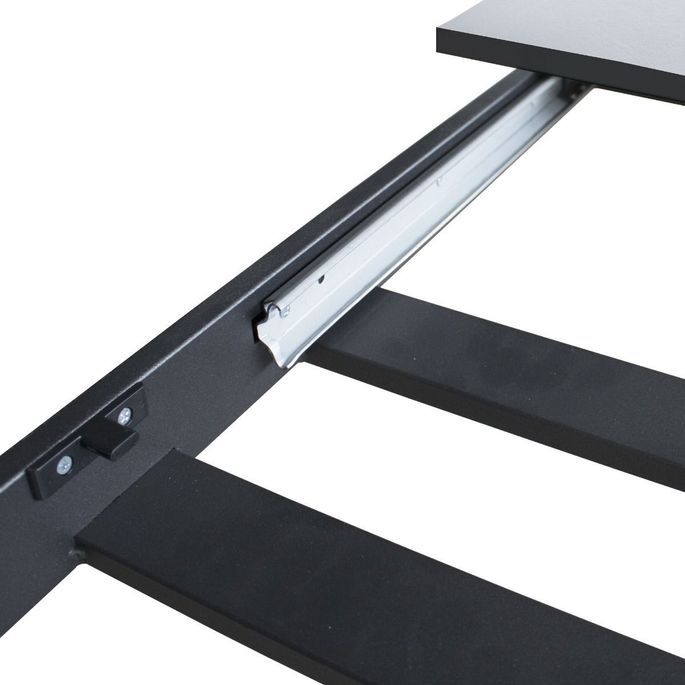 Table extensible design 160 à 220 cm blanc et pieds entrelacés métal anthracite Gary - Photo n°8