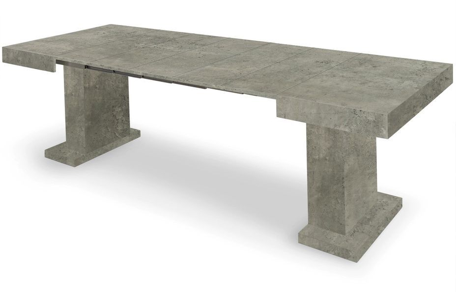 Table extensible effet marbre gris Klassi 110/250 cm - Photo n°2