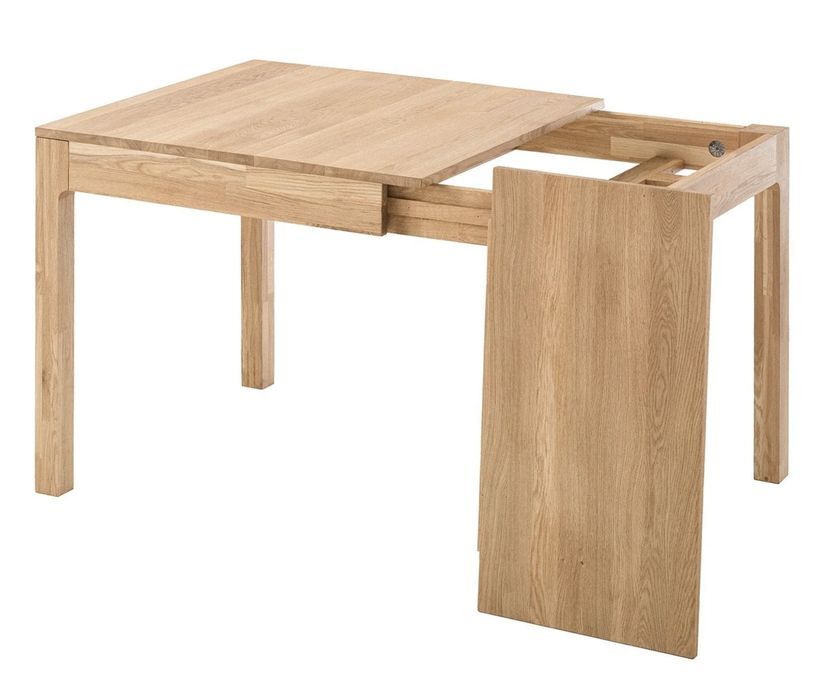 Table extensible en bois de chêne massif Marko 120 à 160 cm - Photo n°1