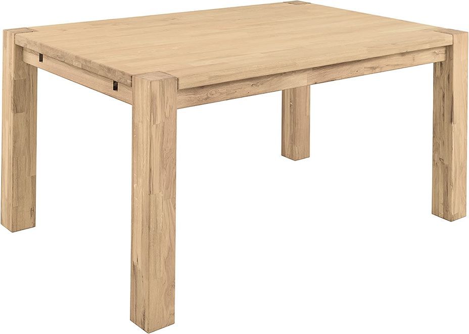 Table extensible en chêne massif blanchi Ritza 140 à 190 cm - Photo n°1